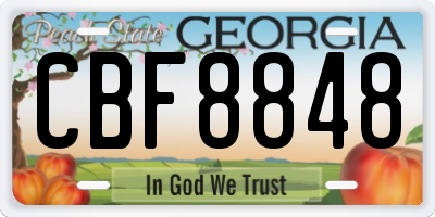 GA license plate CBF8848