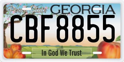 GA license plate CBF8855