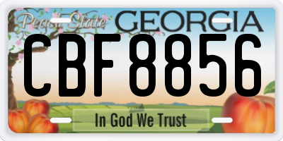 GA license plate CBF8856