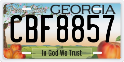 GA license plate CBF8857