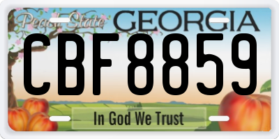 GA license plate CBF8859