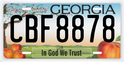 GA license plate CBF8878