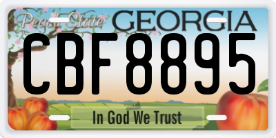 GA license plate CBF8895