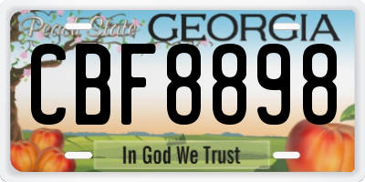 GA license plate CBF8898