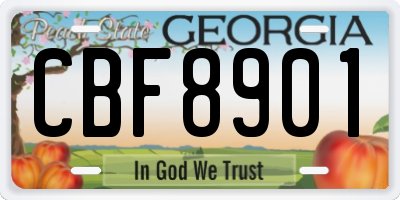 GA license plate CBF8901