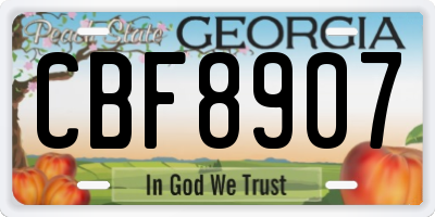 GA license plate CBF8907