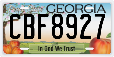 GA license plate CBF8927