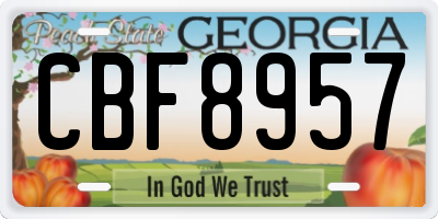 GA license plate CBF8957