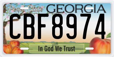 GA license plate CBF8974