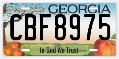 GA license plate CBF8975