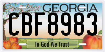 GA license plate CBF8983