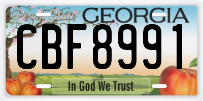 GA license plate CBF8991