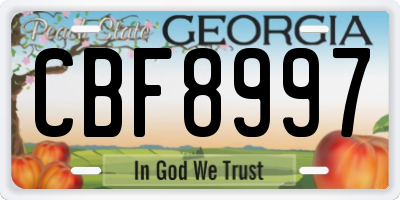 GA license plate CBF8997