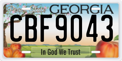 GA license plate CBF9043