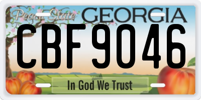GA license plate CBF9046