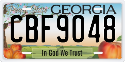 GA license plate CBF9048