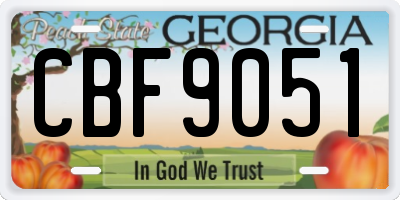 GA license plate CBF9051