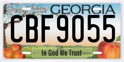 GA license plate CBF9055