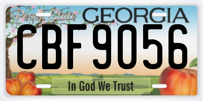 GA license plate CBF9056