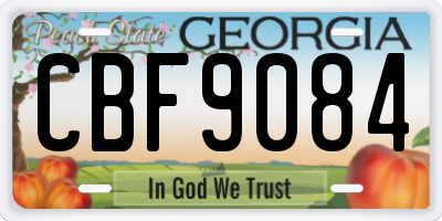 GA license plate CBF9084