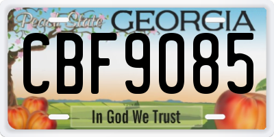 GA license plate CBF9085
