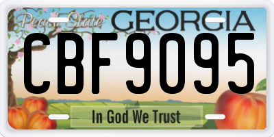 GA license plate CBF9095