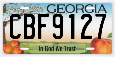 GA license plate CBF9127