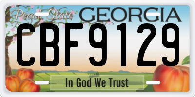 GA license plate CBF9129