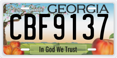 GA license plate CBF9137