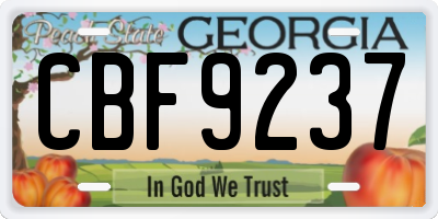 GA license plate CBF9237