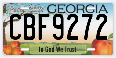 GA license plate CBF9272