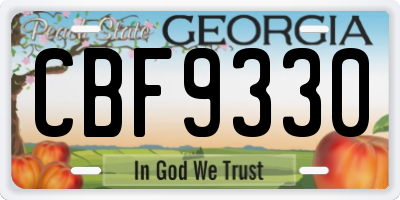 GA license plate CBF9330