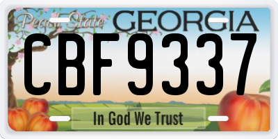GA license plate CBF9337