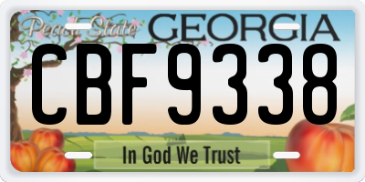 GA license plate CBF9338