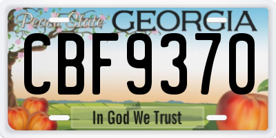GA license plate CBF9370