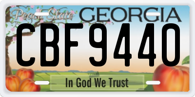 GA license plate CBF9440
