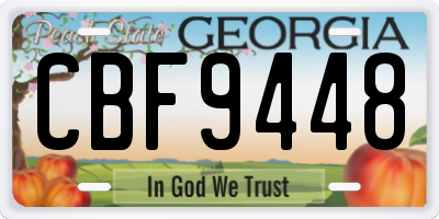 GA license plate CBF9448