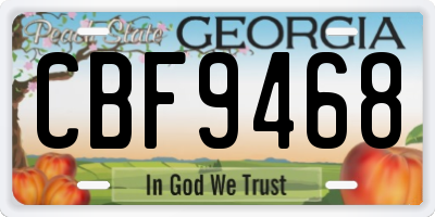 GA license plate CBF9468