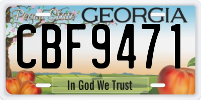 GA license plate CBF9471