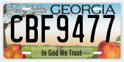 GA license plate CBF9477