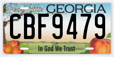 GA license plate CBF9479