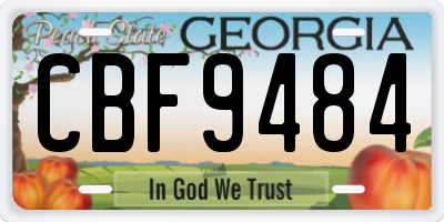 GA license plate CBF9484