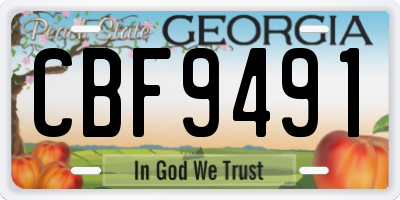 GA license plate CBF9491