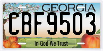 GA license plate CBF9503