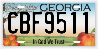 GA license plate CBF9511