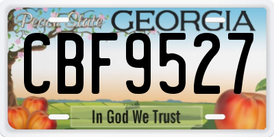 GA license plate CBF9527