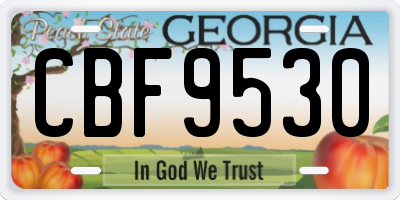 GA license plate CBF9530