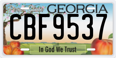 GA license plate CBF9537