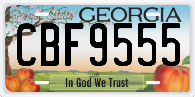 GA license plate CBF9555