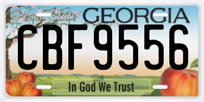 GA license plate CBF9556